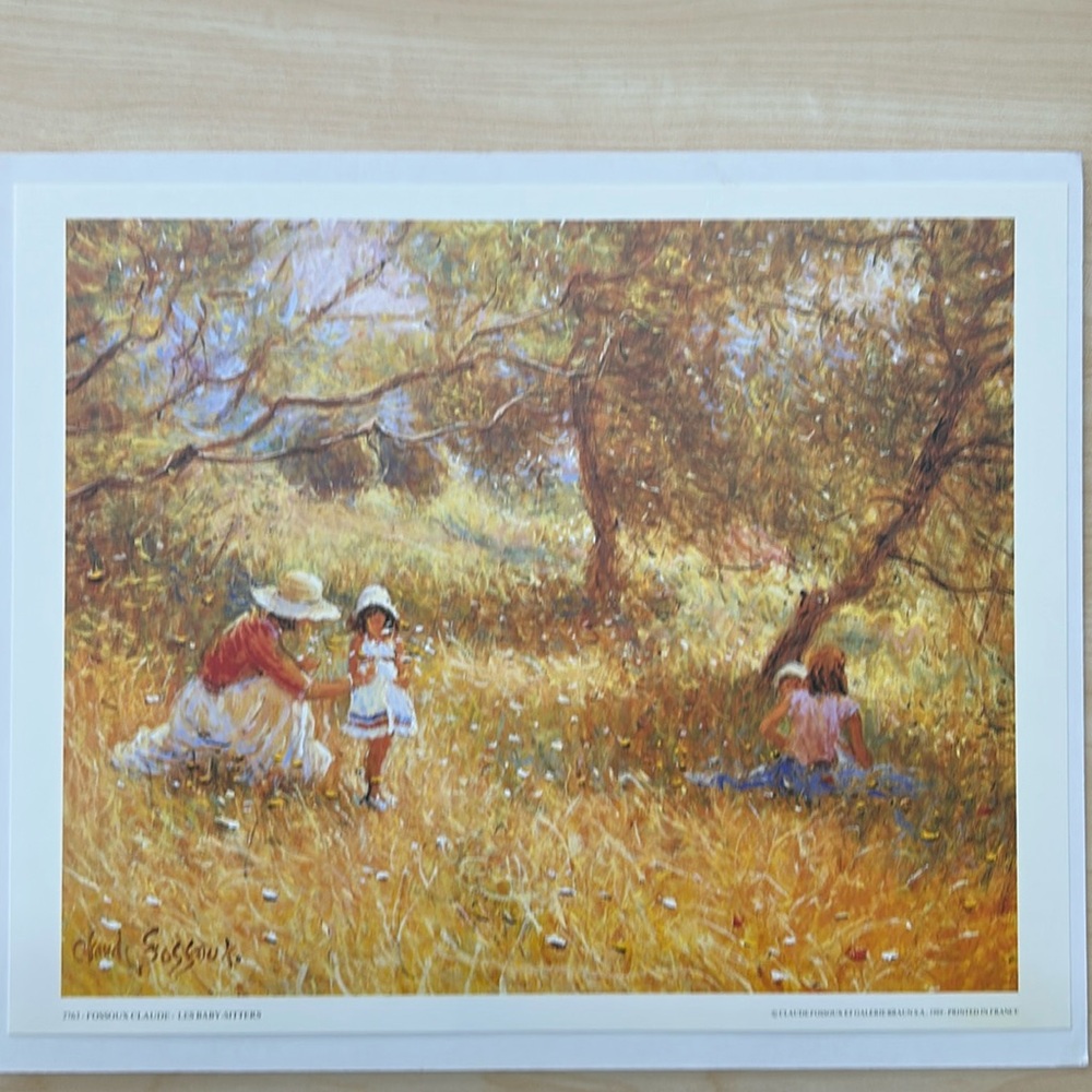Vintage Lithograph Fossoux Claude Less Baby -sitters , 1946